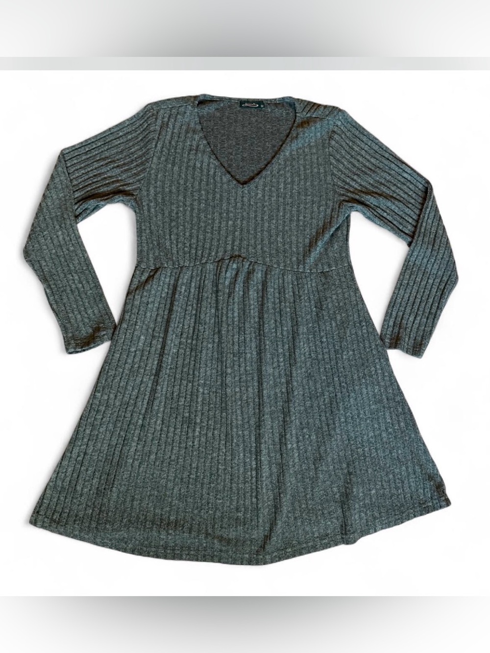 Organ long sleeve sweater dress fall dresses v neck empire waist baby doll M